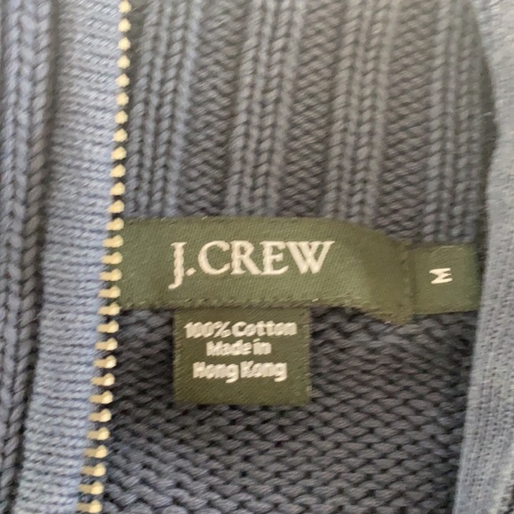 J Crew blue cotton zip pullover - Picture 2 of 5